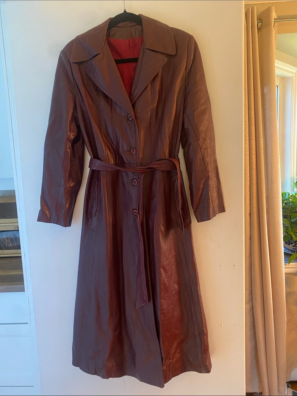 Vintage 70s leather trench